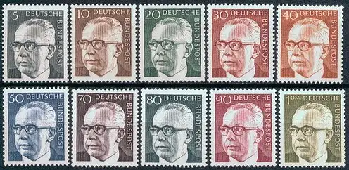 Bundesrep. Deutschland  Nr 635 - 644 (ohne Nr. 645!!) Postfrisch / **