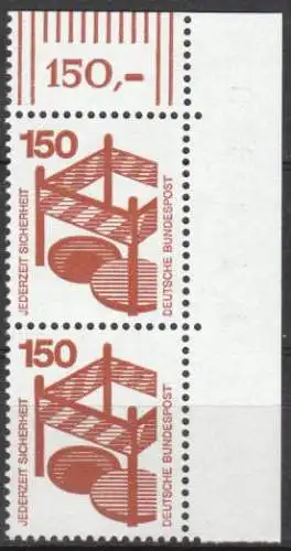 Bundesrep. Deutschland  Nr 703 A W (Markenpaar - Walzendruck - Ecke oben rechts) Postfrisch / **