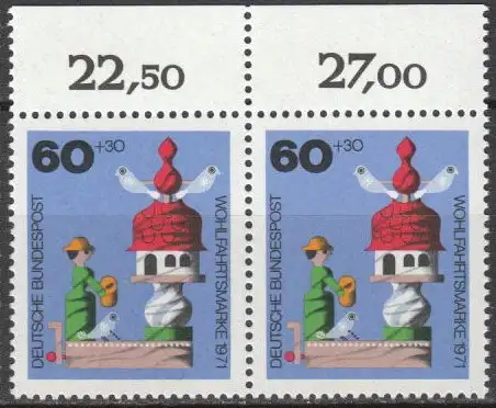 Bundesrep. Deutschland  Nr 708 (Markenpaar) Postfrisch / **