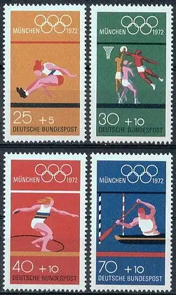 Bundesrep. Deutschland  Nr 734 - 737 (Einzelmarken aus MH bzw. Bl. 8) Postfrisch / **