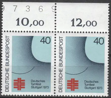 Bundesrep. Deutschland  Nr 763 (Markenpaar - Rand mit Bogenzähler) Postfrisch / **