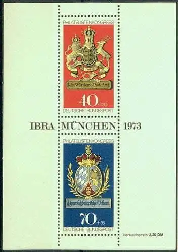 Bundesrep. Deutschland  Nr 766 - 767 (Block 9) Postfrisch / **