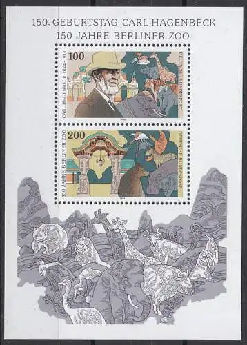 Bundesrep. Deutschland  Nr 1734 - 1735 (Block 28) Postfrisch / **