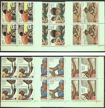 Guinea-Bissau  Nr 797 - 802 (4-er Blocks) Rundstempel (Datum und/oder Ort klar)