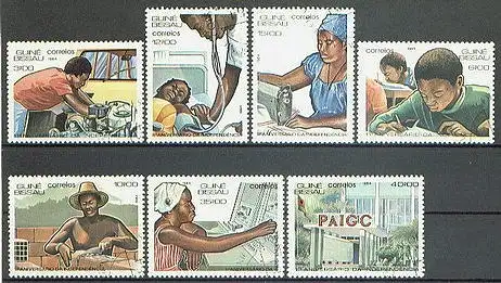 Guinea-Bissau  Nr 797 - 803 Eckstempel/Wellenstempel