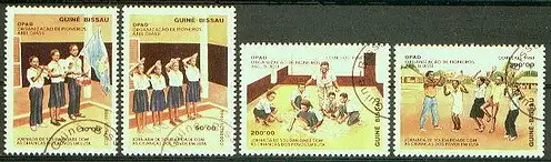 Guinea-Bissau  Nr 996 - 999 Eckstempel/Wellenstempel