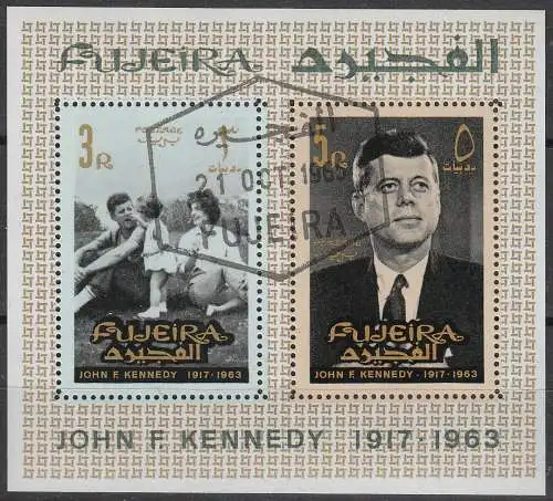 Fujeira  Nr 38 - 39 (Block 1 A) Zentraler Rund / Vollstempel