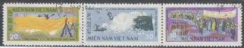Vietnam  Nr 6 - 8 Q Dreierstreifen (Vietnam - Ausgaben der Vietcong)