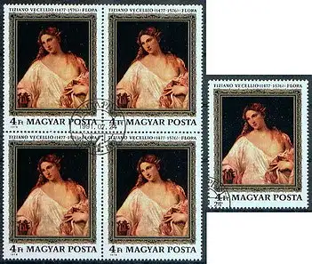 Ungarn  Nr 3135 A Q (4-er Block + eine Einzelmarke)