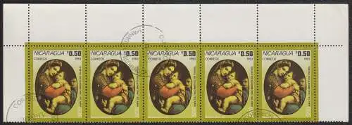 Nicaragua  Nr 2433 Q (Fünferstreifen mit Eckrändern)