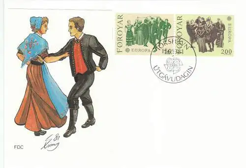 Dänemark Färöer  Nr 63 - 64 (1 FDC) Ersttagssonderstempel