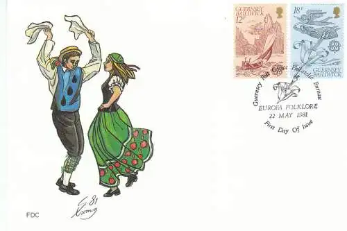 GB-Guernsey  Nr 223 - 224 (1 FDC) Ersttagssonderstempel