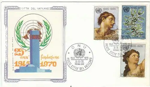 Vatikanstadt  Nr 569 - 571 (1 FDC) Ersttagssonderstempel