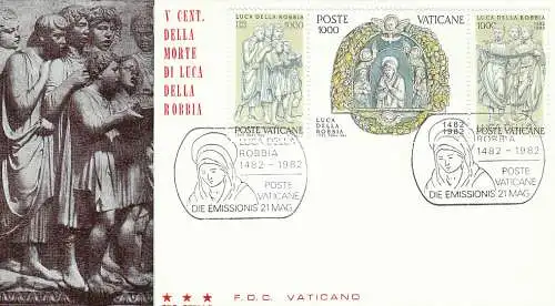 Vatikanstadt  Nr 805 - 807 Q (Dreierstreifen - 1 FDC)