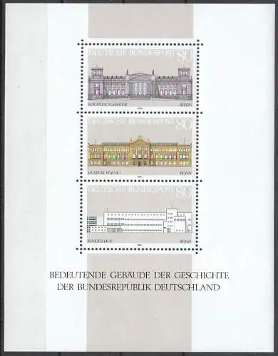 Bundesrep. Deutschland  Nr 1287 - 1289 (Block 20) Postfrisch / **