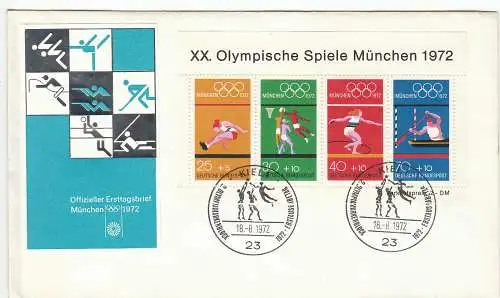 Bundesrep. Deutschland  Nr 734 - 737 Q  (Block 8 - 1 FDC)