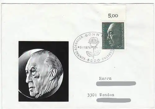 Bundesrep. Deutschland  Nr 876 Q (1 FDC)