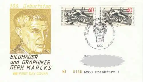 Bundesrep. Deutschland  Nr 1410 Q (Markenpaar - 1 FDC)