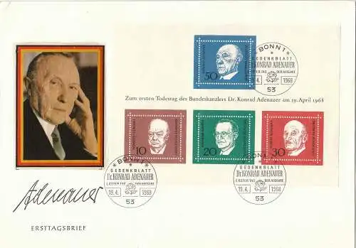 Bundesrep. Deutschland  Nr 554 - 557 Q (Block 4 - 1 FDC)