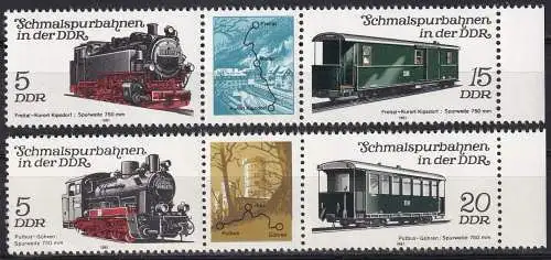 DDR  Nr 2629 - 2632 2629 - 2632. (zwei Dreierstreifen) Postfrisch / **