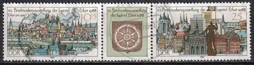 DDR  Nr 3173 + 3175  Q  (Zusammendruck mit Zierfeld W Zd 748)