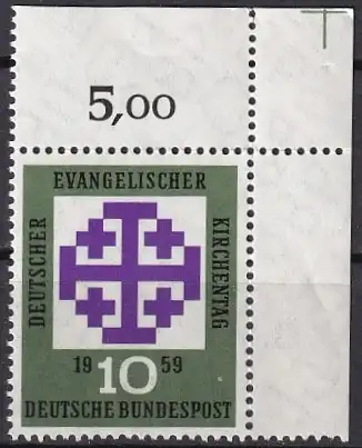 Bundesrep. Deutschland  Nr 314 w  (Eckrand) Postfrisch / **