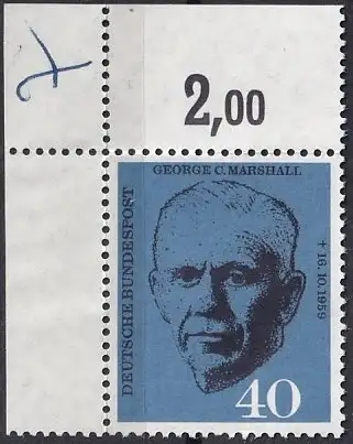 Bundesrep. Deutschland  Nr 344 (Eckrandstück) Postfrisch / **