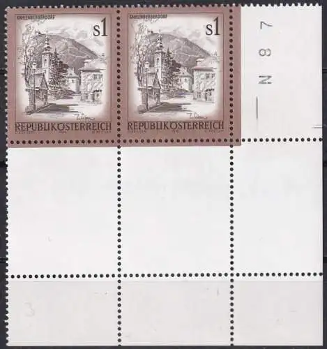 Österreich  Nr 1476  (Markenpaar - Eckrand mit Leerfeldern) Postfrisch / **