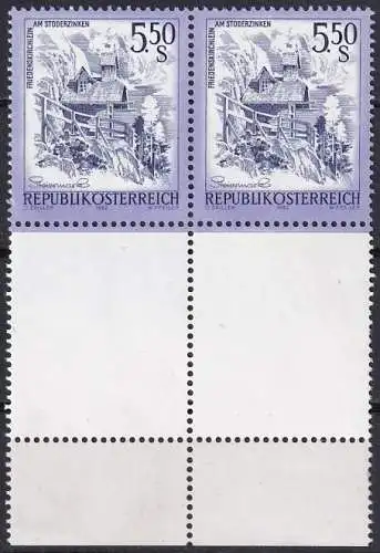 Österreich  Nr 1710 (Markenpaar - Unterrand mit Leerfeldern) Postfrisch / **