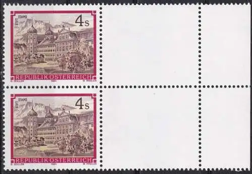 Österreich  Nr 1791 (Markenpaar - Seitenrand mit Leerfeldern) Postfrisch / **