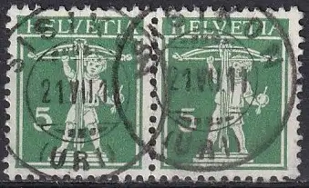 Schweiz  Nr 113 III Q  (Markenpaar)