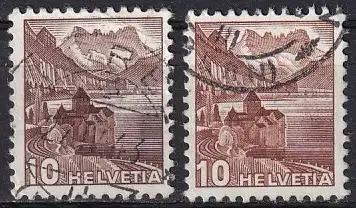Schweiz  Nr 363 a Q + 363 b Q