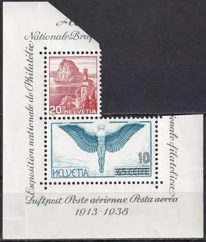 Schweiz  Nr A 327 + B 327  (Teilabschnitt aus Block 4) Postfrisch / **