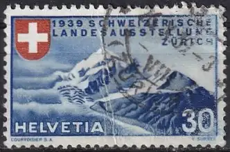Schweiz  Nr 337 Q  (Knick in Marke)