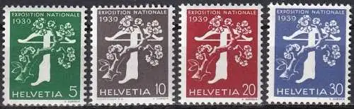 Schweiz  Nr 348 z + 349 z + 350 z + 351 y Postfrisch / **