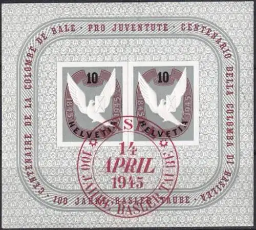 Schweiz  Nr 446 (Block 12) mit Ersttag-Sonderstempel  Q