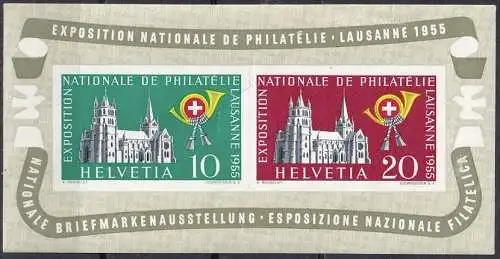 Schweiz  Nr 611 - 612  (Block 15) Falz / Gummimängel / *