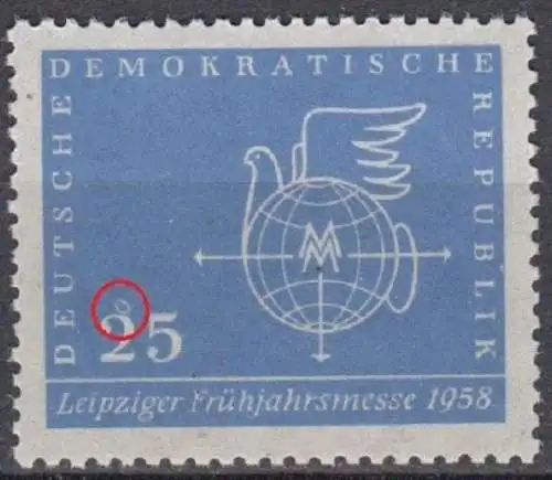 DDR 619 postfrisch ** Briefmarke mit Putze Mond DZF Abart (6071B)