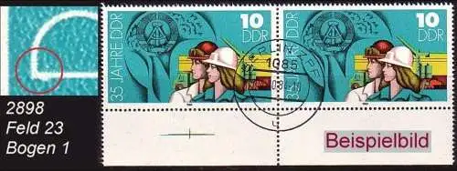 DDR 2898 f23 D mit Verdickung gestempelt BST (4265)