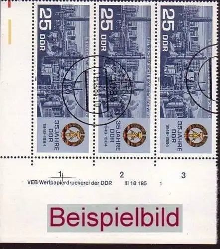 DDR 2895 DV Druckvermerk FN 1 gestempelt BST (4317)