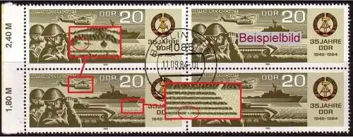 DDR 2894 f22 Unterbrechung in Rotor + Wasserlinie gestempelt BST (4304)