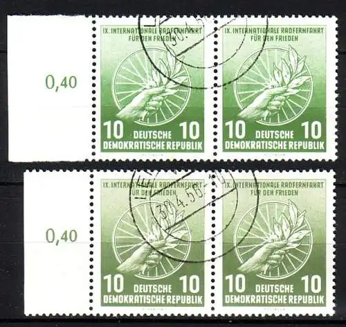 DDR 521 a + b bessere Farbe gestempelt BST Seitenrand  (4042A)