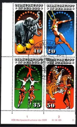 DDR 2983-2986 VB Viererblock DV Druckvermerk gestempelt SST (1324)