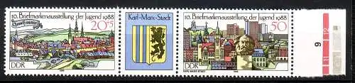 DDR 3176 f12 Mauer über Tor gebrochen / postfrisch * * (4035A)