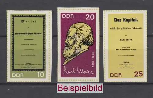 DDR 1365B-1367B Einzelmarken aus Block 27 postfrisch ** (RA2)