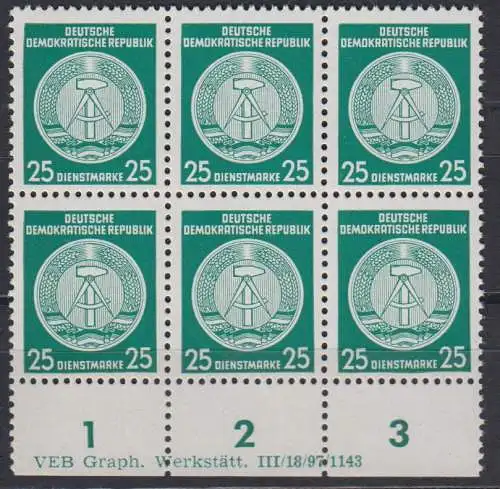 DDR Dienst A 23 xI XI DV Druckvermerk postfrisch ** Dienstmarke (3635A) 