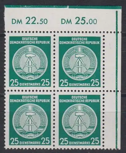 DDR Dienst A 23 xI XI Eckrand postfrisch ** Dienstmarke (3635B) 