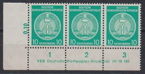 DDR Dienst A 35 y B Y DV2 Druckvermerk postfrisch ** Dienstmarke (3743C) 