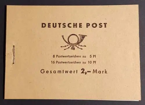 DDR MH 3 c Markenheftchen postfrisch ** (B1053)