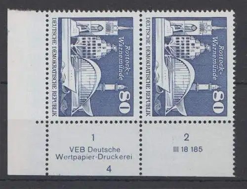 DDR 1920 DV DWD Druckvermerk Formnummer 4 postfrisch ** Eckrand (6333A)